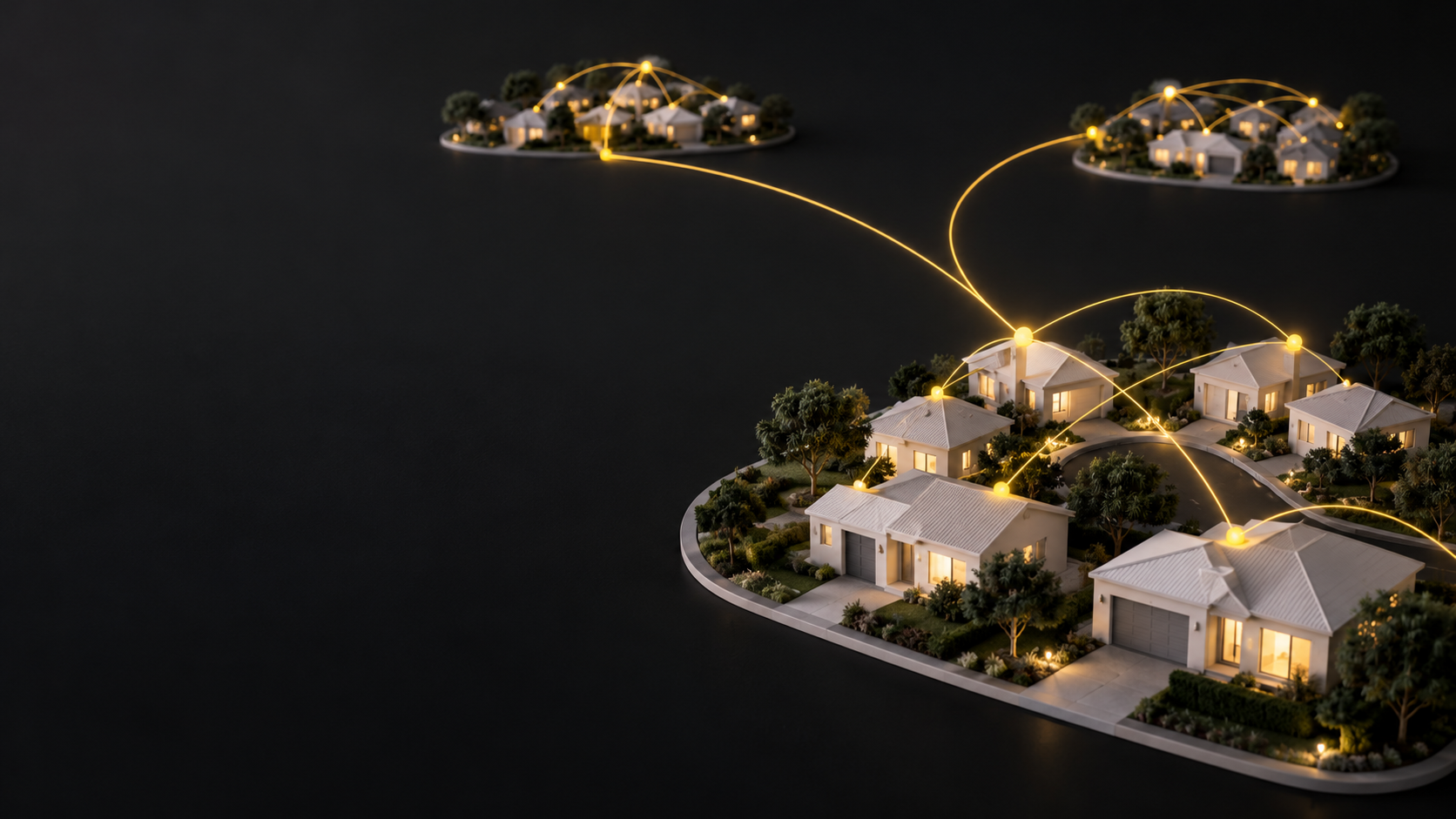 Concept illustration of local homes connected across communities.