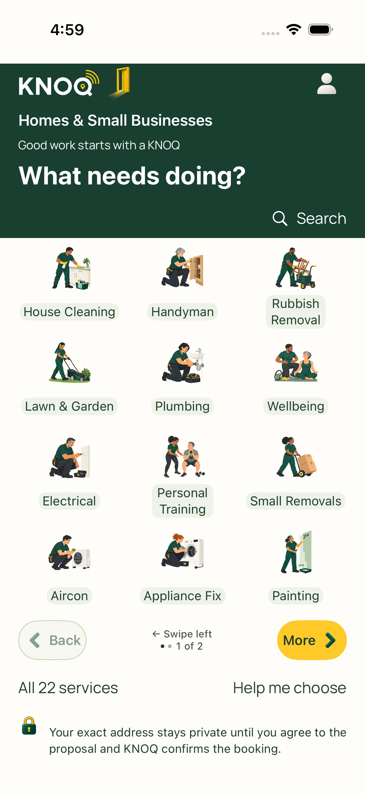 KNOQ iPhone app: household services