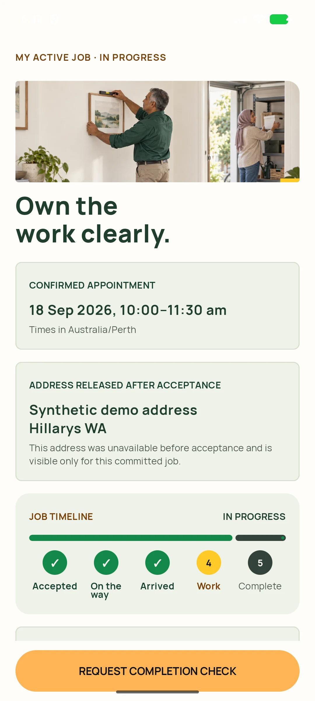Do the work. Keep things clear. — genuine KNOQ Android screen